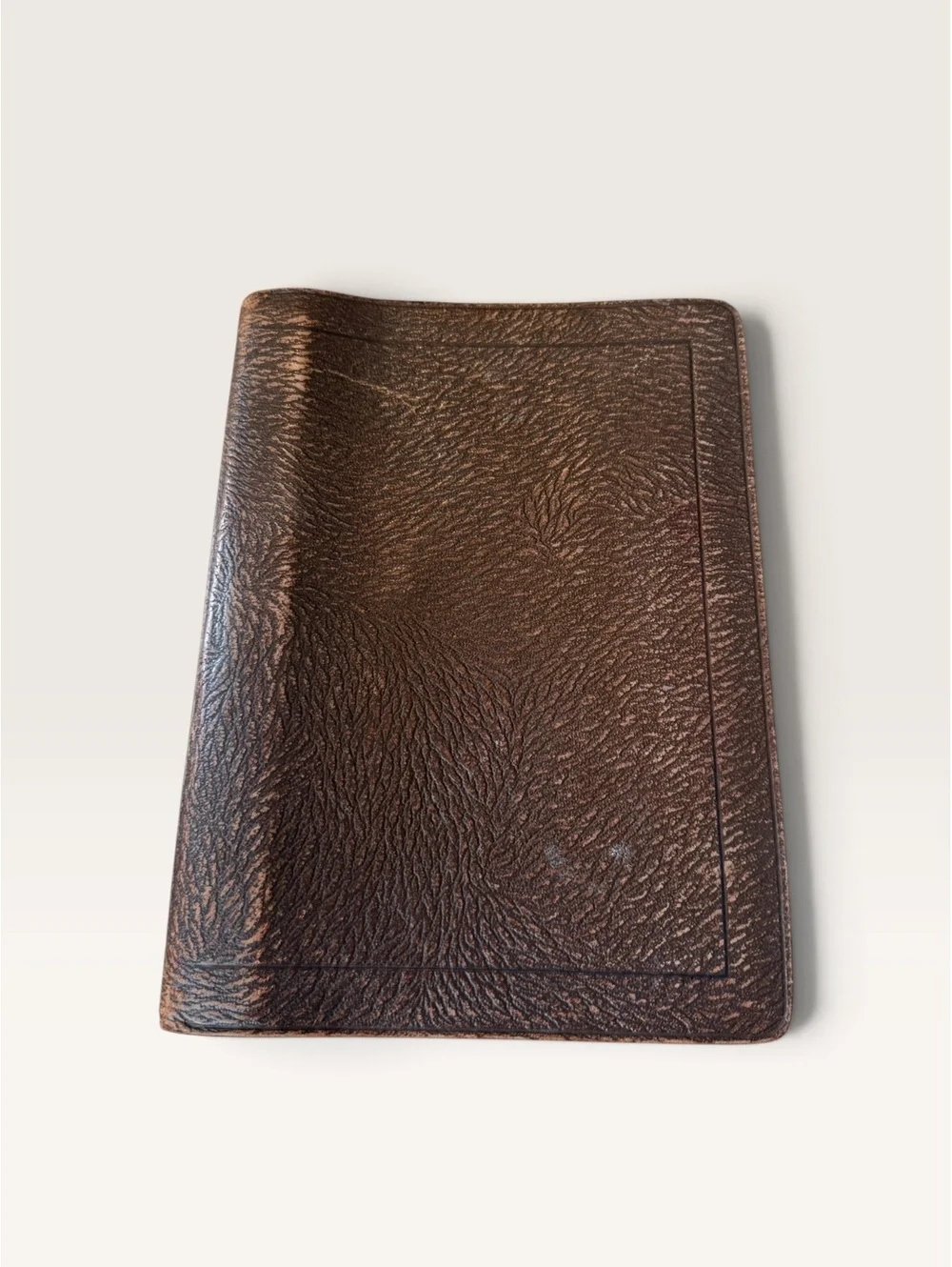Antique 1920s Irving-Pitt Textured Leather 3-Ring Binder Portfolio - Rare Log